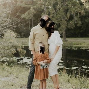 MATERNITY OFF THE SHOULDER WRAP MIDI DRESS